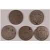 Image 2 : 5 LOW GRADE SHIELD NICKELS