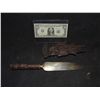 Image 2 : ANTIQUE VOODOO HEAD HUNTER SACRIFICIAL HUNTING KNIFE DAGGER WITH SHEATH