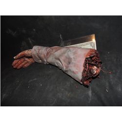 CRUCIFIED TORN OFF ARM WITH HOLE IN HAND AND GORE AT STUMP