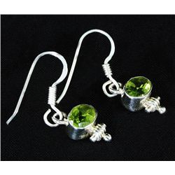 1.80CT Peridot Bezel Design 0.925 Hook Earring 2.07g