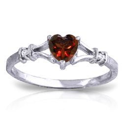14k Solid Gold 0.45ct Garnet & Diamond Ring