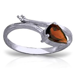 14k Solid Gold 0.82ct Garnet & Diamond Ring