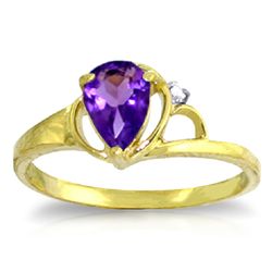 14k YG 0.65ct Amethyst with Diamond Accent Ring