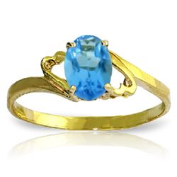 14k Yellow Gold 0.95ct Blue Topaz Ring