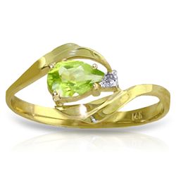 14k YELLOW GOLD 0.40ct Peridot Swirl Ring