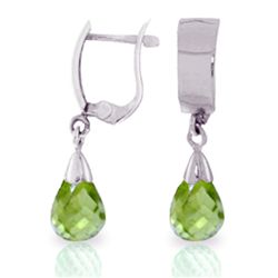 14K WG 2.50ct DROP PERIDOT LEVERBACK EARRING