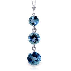 14k WG 1.95ct, 1.05ct & 0.60ct Blue Topaz Necklace