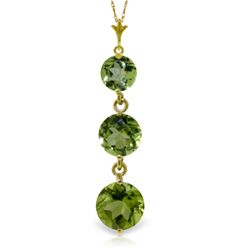 14k YG 1.95ct,1.05ct & 0.60ct Graduated Peridot Necklace