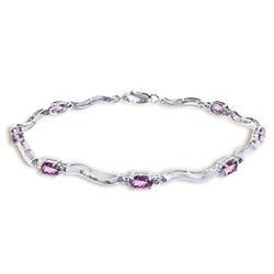 14k Solid Gold 2.15ct Amethyst & Diamonds Bracelet