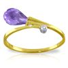 Image 1 : 14K YG DIAMOND & 1.50ct BRIOLETTE AMETHYST RING