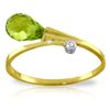 Image 1 : 14K YG DIAMOND & 1.50ct BRIOLETTE PERIDOT RING