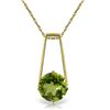 Image 1 : 14k YELLOW GOLD 1.45ct ROUND Peridot Necklace