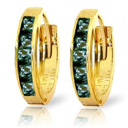 14k Solid Gold 1.30ct Green Sapphire Huggie Earrings