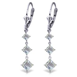 14K W. GOLD 2.29ct AQUAMARINE CHANDELIER EARRING