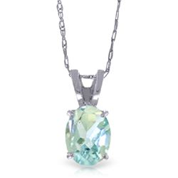 14k Gold 0.75ct Oval Aquamarine Necklace
