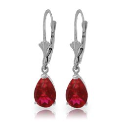 3.50ct Ruby Petite Drop Earrings in 14k White Gold