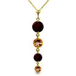 14k Yellow Gold Garnet & Citrine Necklace