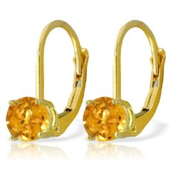 14k Gold 1.20ct Citrine Leverback Earrings