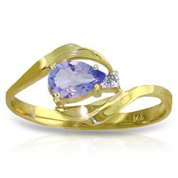 0.50ct Tanzanite Swirl Ring in 14k YELLOW GOLD