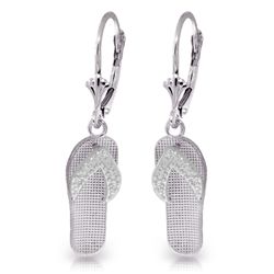 14 White Gold Two tone Flip Flop Leverback Earring