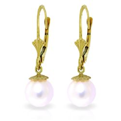4.00ct Freshwater Pearl Dangle Earrings in 14k YG