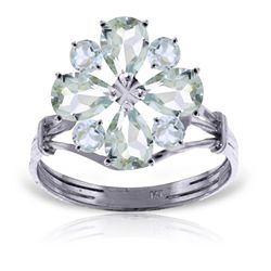 14K White Gold 1.63ct & .80ct Aquamarine Ring