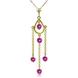 14k Yellow Gold 1.50ct Pink Topaz Necklace