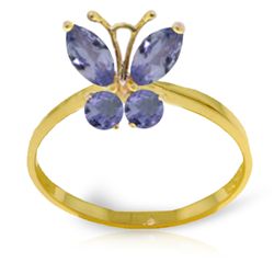 14k YG .40ct & .20ct Tanzanite Butterfly Ring