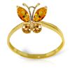 Image 1 : 14k 1.80gr Solid Gold Citrine Butterfly Ring