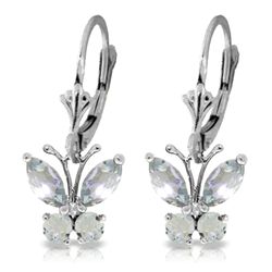 14k WG 1.24ct Aquamarine Butterfly Earrings