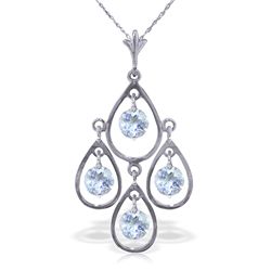 14k WG 1.20ct Aquamarine Chandelier Necklace