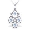 Image 1 : 14k WG 1.20ct Aquamarine Chandelier Necklace