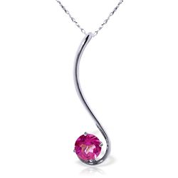 14k White Gold 0.55ct Pink Topaz Necklace