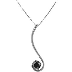 0.50ct Black Diamond Solitaire Necklace in 14k WG