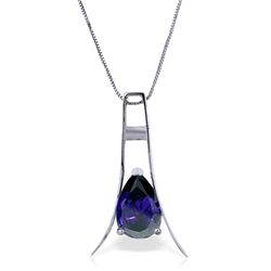 14k Solid Gold 1.50ct Sapphire Necklace