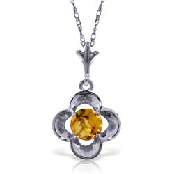 14k Solid Gold 0.55ct Citrine Flower Necklace