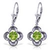 Image 1 : 14k WG 1.10ct ROUND shape Peridot Flower Earrings