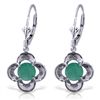 Image 1 : 14k WG 1.10ct ROUND shape Emerald Flower Earrings