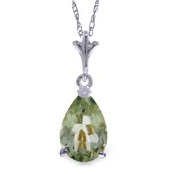 14k Solid Gold 1.50ct Green Amethyst Necklace