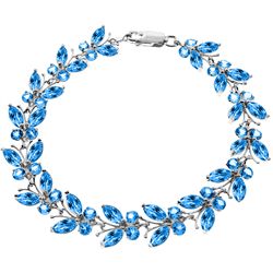 14k 11.80gr Solid Gold Blue Topaz Butterfly Bracelet