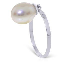 14k Solid Gold Dangle Freshwater Pearl Ring
