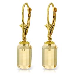 14k Solid Gold 9.0ct Citrine Bullet Cut Earrings