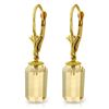 Image 1 : 14k Solid Gold 9.0ct Citrine Bullet Cut Earrings
