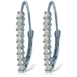 14k Solid Gold 0.30ct Diamond Leverback Earrings