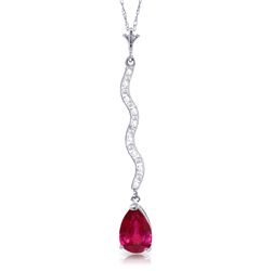 14k Solid Gold 1.75ct Ruby & Diamonds Necklace