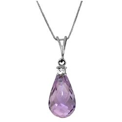 2.25ct Briolette Amethyst Necklace in 14k WHITE GOLD