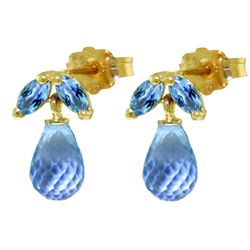 3.00ct .40ct Blue Topaz Sweet Petite Earrings in 14k YG