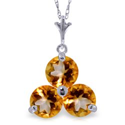 14K WHITE GOLD 0.75ct NATURAL CITRINES NECKLACE