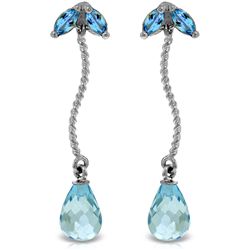 14k WG 3.0ct and .40ct Blue Topaz Chandelier Earrings