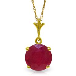 14k Yellow Gold 2.0ct Ruby Solitaire Necklace